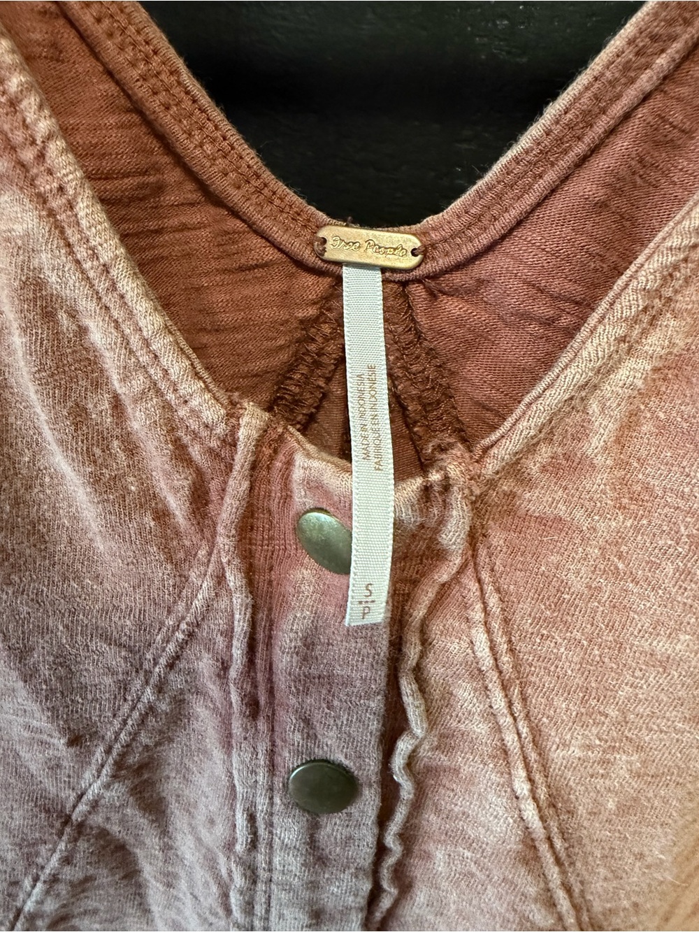 Free People Dusty Rose Cold-Shoulder Button-Front Tunic - Picture 2 of 3